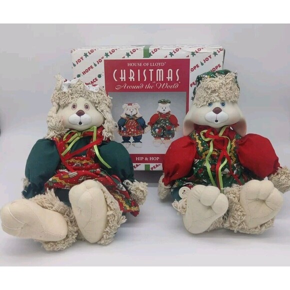 Vintage 1996 Hip and Hop Bunny 2pc Set House Of Lloyd Christmas Around the World - Picture 2 of 16